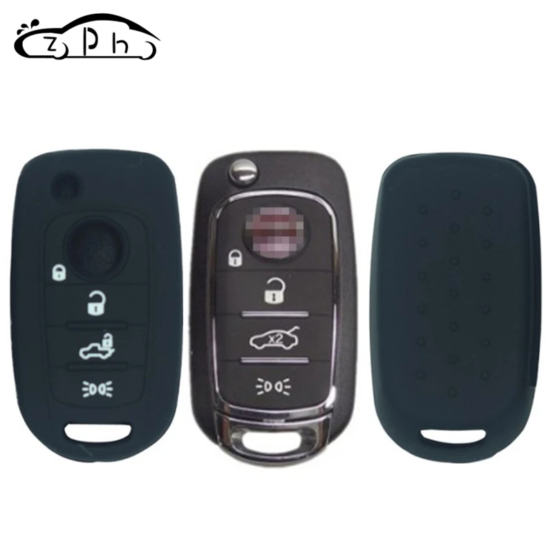 

Silicone Car Key Flip Fob Shell Cover Case Protect Skin Holder For FIAT TIPO Toro 500X Nuovo Grazie Remote Keyless 4 Buttons