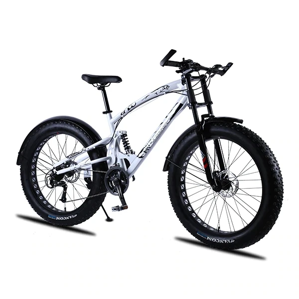 27-speed white Love Freedom высококачественный велосипед 21 скорость 26*4,0 Fat Bike передние и задние амортизаторы двойные дисковые велосипеды с тормозом - Цвет: 27-speed white