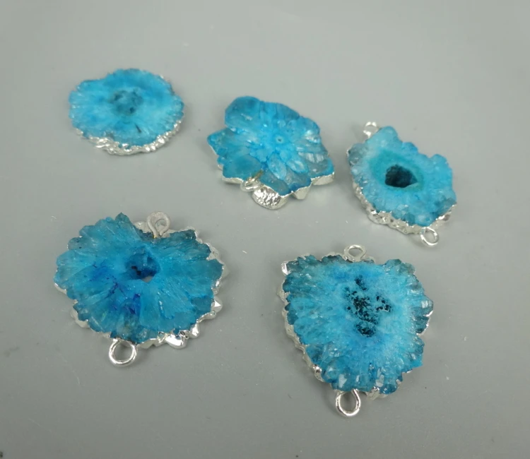 4 шт./лот Друза каменные кусочки бусины Кристалл Жеода точечные Подвески