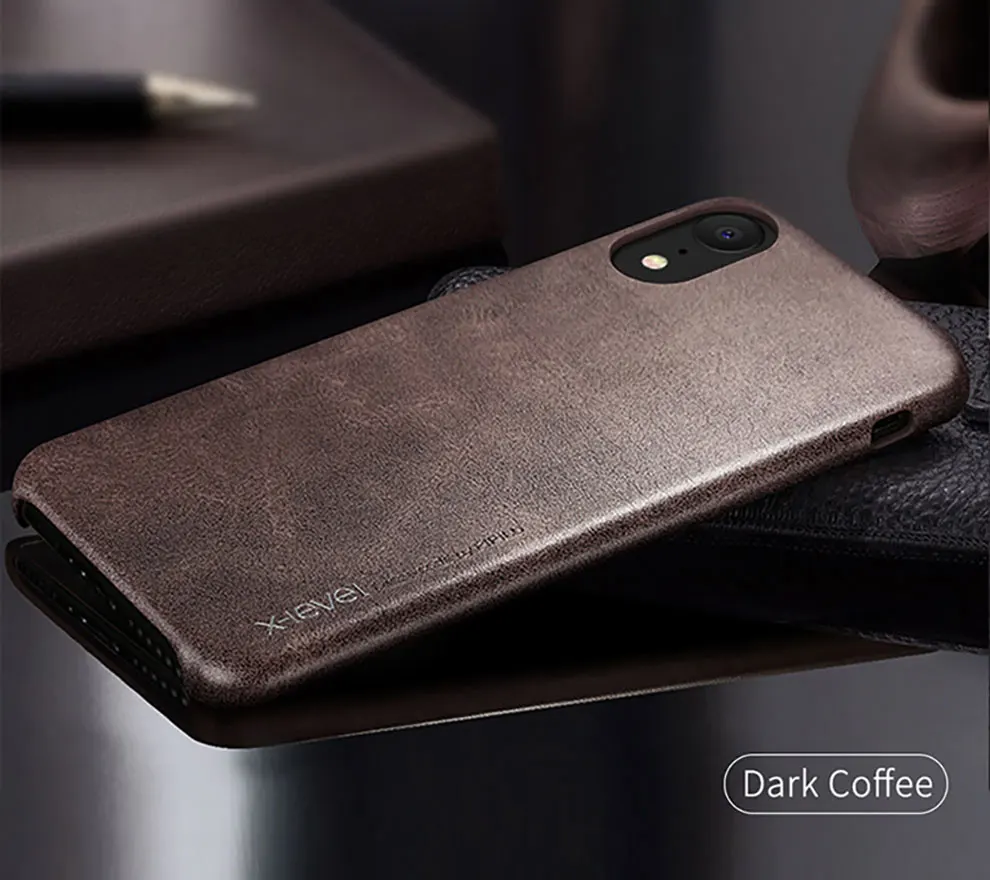 Для iPhone XS Max чехол для iPhone XS XR X-Level Винтажный чехол из искусственной кожи в стиле ретро чехол для телефона для iPhone X XR XS Max ультратонкая задняя крышка