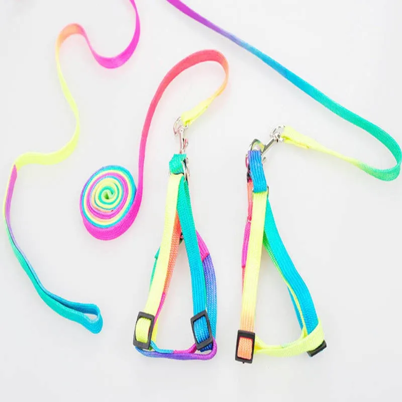 1 шт Многоцветный собачий поводок для питомцев щенком Радуга нейлоновый