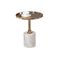 deluxe marble end table for living room marble base round side table small metal coffee table