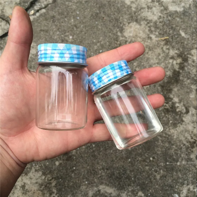 

47*70*34mm 80ml Glass Bottle Silicone Stopper Aluminium Cap Leakproof Empty Jars Glass Transparent Bottles Containers 80ml 12pcs