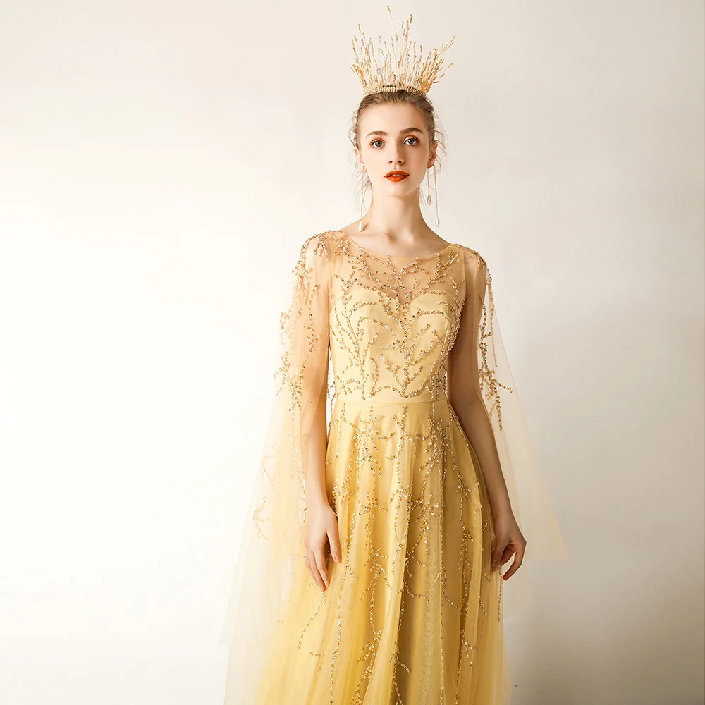 CEEWHY Robe Soiree Дубай вечернее платье Роскошные Длинные вечерние платья 2019 ручная