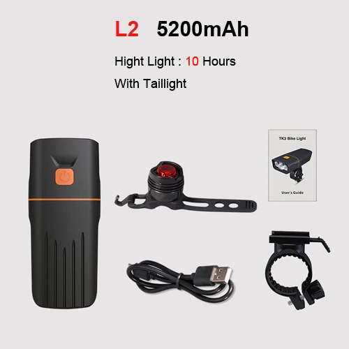 Set 2 L2 5200 mAh NEWBOLER 2400LM высокое светильник 10 час передняя фара для велосипеда светильник usb-фара для светильник Горный Дорожный велосипед вспышка светильник IPX-6 Водонепроницаемый 5 V/1A - Цвет: Set 2 L2 5200 mAh