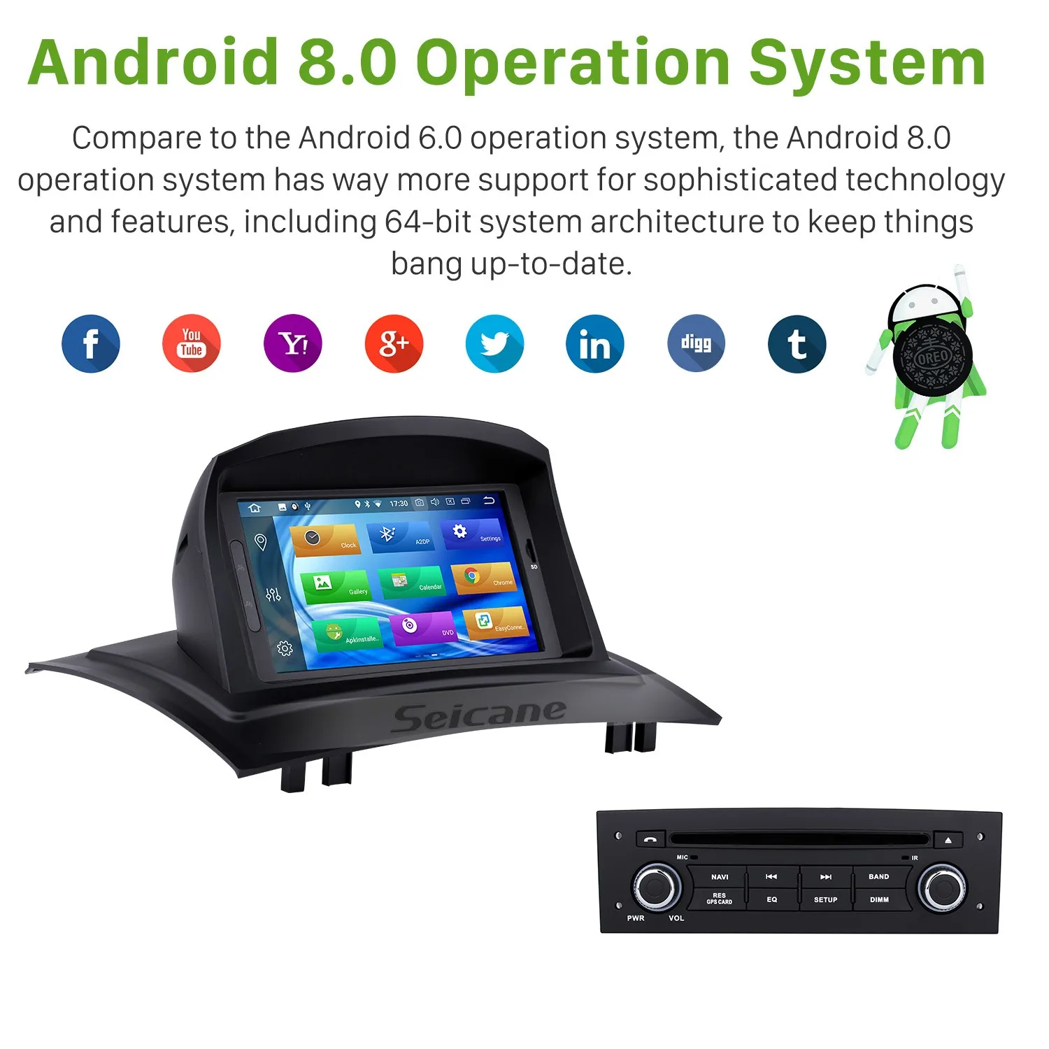 Seicane Android 8 0 7 дюймов 1Din Автомобильный DVD Радио GPS навигация Wifi 4G RAM мультимедийный