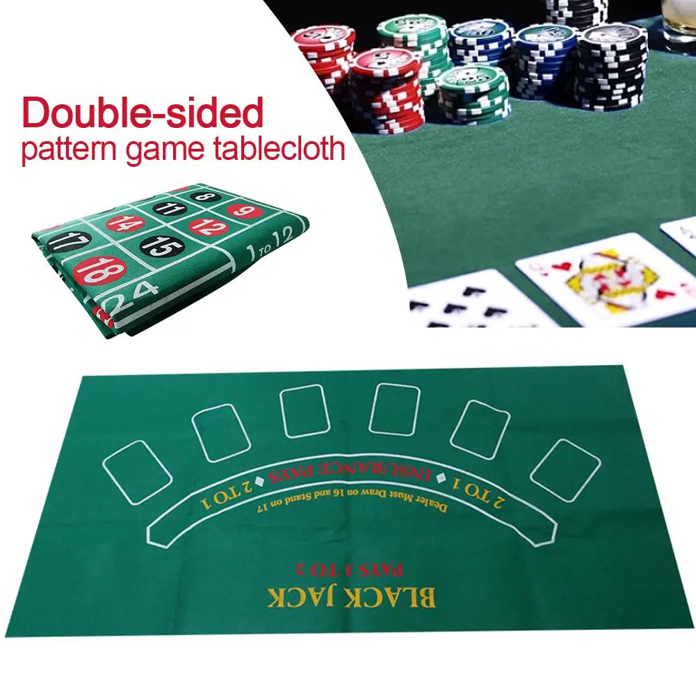 Double-sided Pattern Game Table Felt Non-woven Cloth Waterproof Table Mat Blackjack Roulette Tablecloth