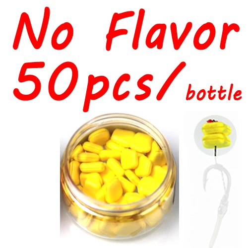 50pcs no flavor 50 шт/бутылка поддельные Маисовые приманки плавающие искусственные кукурузы всплывающие приманки для ловли карпа всплывающие приманки для волос пена - Цвет: 50pcs no flavor