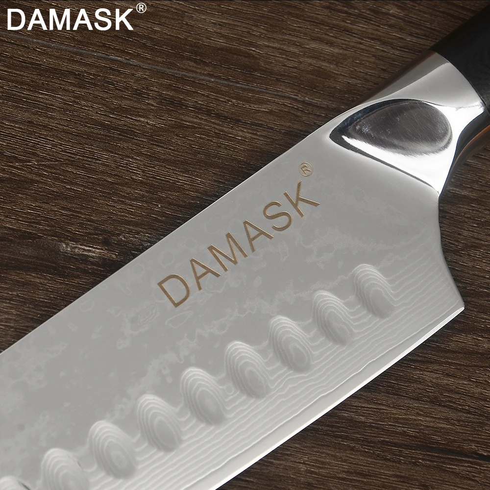 DAMASK наборы кухонных ножей 4 шт. нож из дамасской стали VG10 японский сантоку шеф