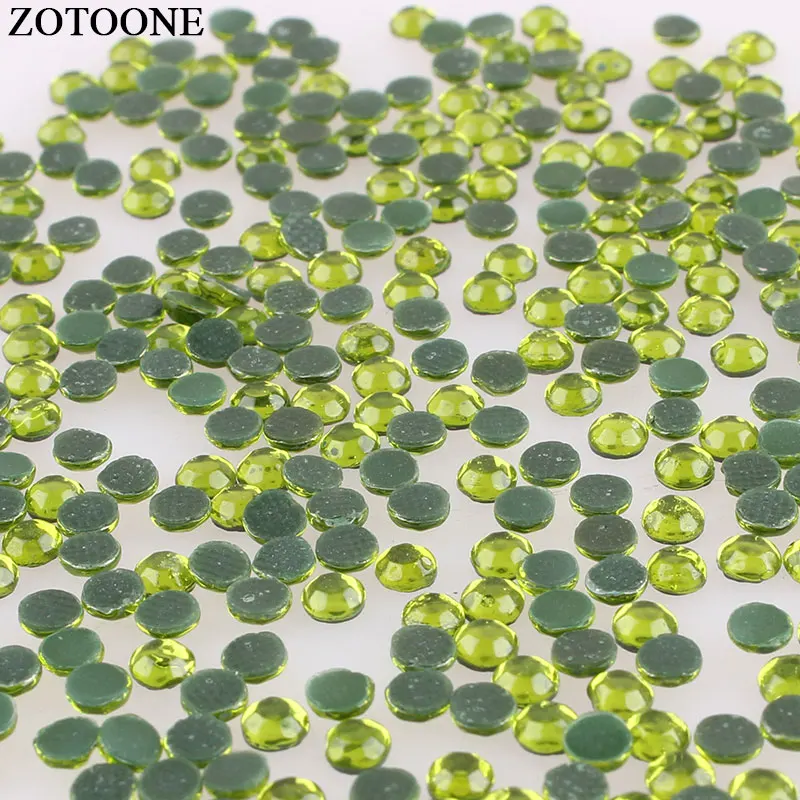 Fruit Green ZOTOONE Стразы со стразами, аппликация с горячей фиксацией, плоская задняя часть для ногтей, сделай сам, стразы из смолы, розовые камни для декора одежды G - Цвет: Fruit Green