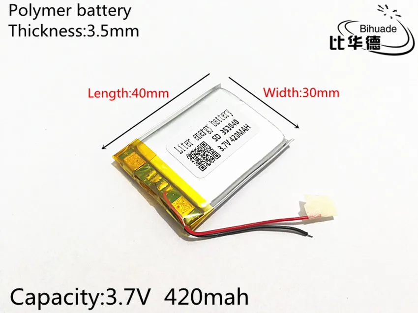 Литий полимерная аккумуляторная батарея для Mp3 Mp4 Mp5 3 7 В 420 мАч 353040 DIY|battery for mp3|for