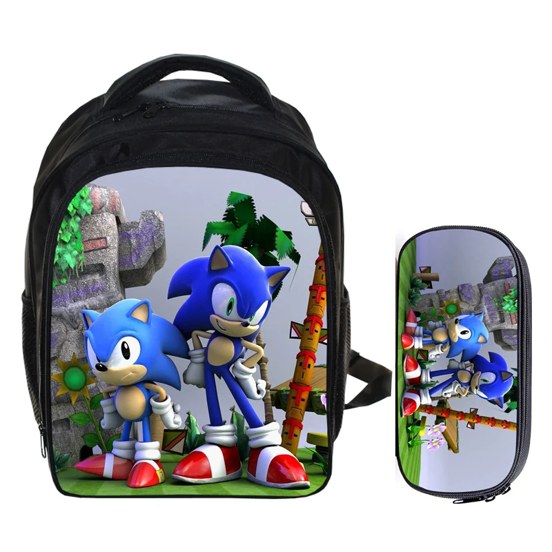 13 дюймов Sonic the Hedgehog Super Mario Bros для мальчиков и девочек школьные рюкзаки Детский