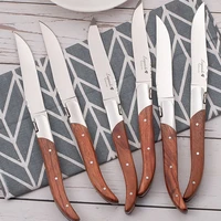 8 25 laguiole steak knives rose wood handle dinner knife tableware japanese dinnerware restaurant kitchen cutlery 2pcs 10pcs