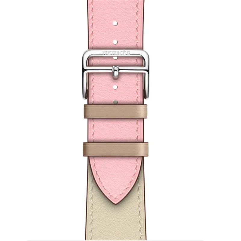 Контрастный цвет спортивный кожаный ремешок 40 44 мм для Hermes Apple Watch 3 ремешок 38 мм 42 мм дышащий браслет ремешок для iWatch 4 3 2 1