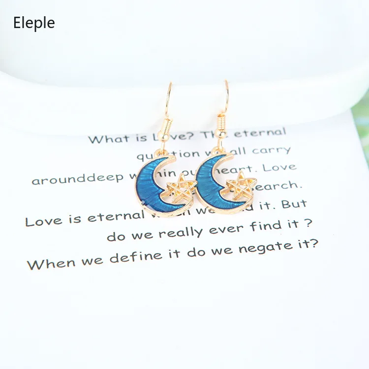 Элегантные модные ювелирные серьги в виде Луны и звезды для девочек подарки на