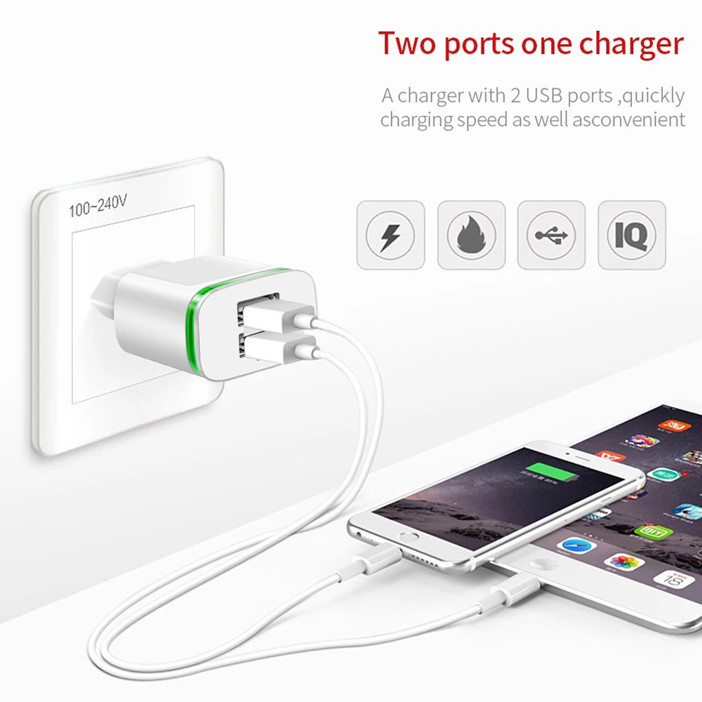 2/4 USB настенное зарядное устройство с европейской вилкой дорожный адаптер 5 В/2 1 А
