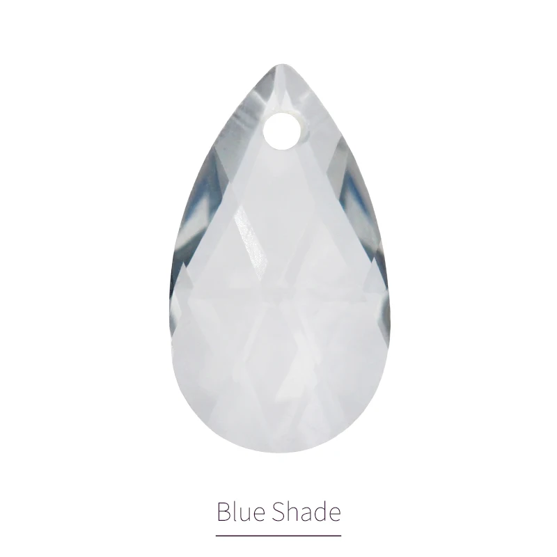 Blue Shade K9 стекло одно отверстие кулон Стразы прозрачный в форме капли воды камни каплевидные Свободные Стразы DIY ювелирных изделий на заказ подарок на день матери - Цвет: Blue Shade