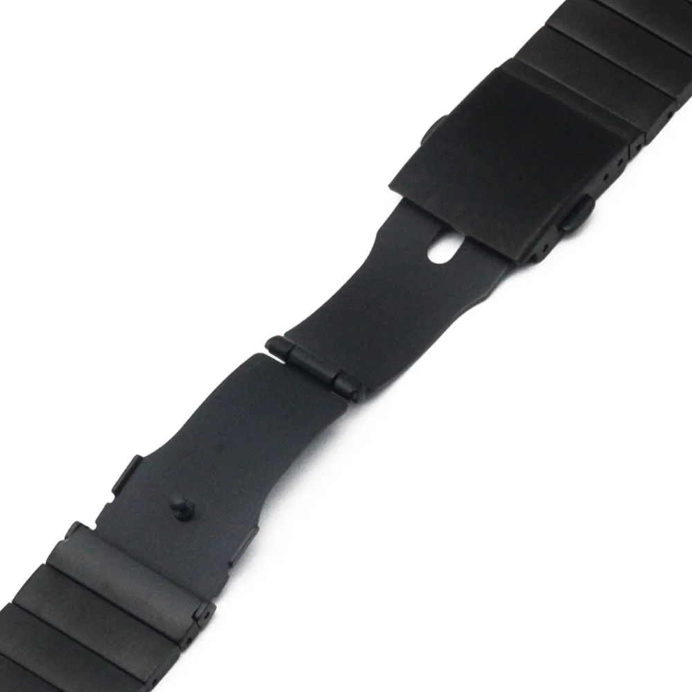 Stainless Steel Watch Band 22mm for Asus ZenWatch 1 2 Men WI500Q WI501Q Folding Clasp Strap Loop Wrist Belt Bracelet Black