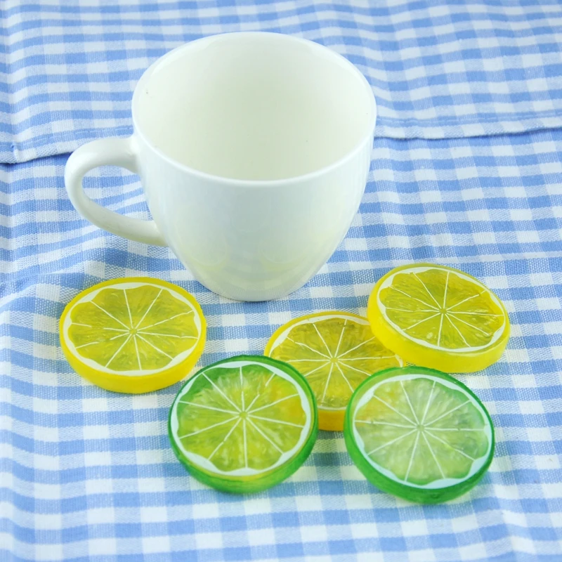 Simulation Lemon Slices Fake Fruit Model Artificial Ice Cube Reusable Photography Studio Props DIY Ornament Backdrop Decoration |