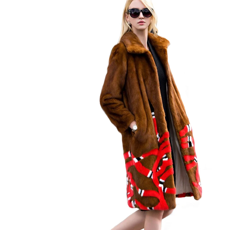 LVCHI mink coat Coral snakes Russia classic mink  Wholesale Natural fur coats vintage fur Warm mink fur coat noble Jackets women