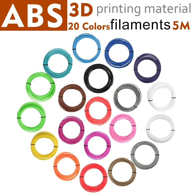 ABS 20 цветов 100 м нить для 3D-принтера 1 75 мм пластиковый материал 3d-ручки рисования и