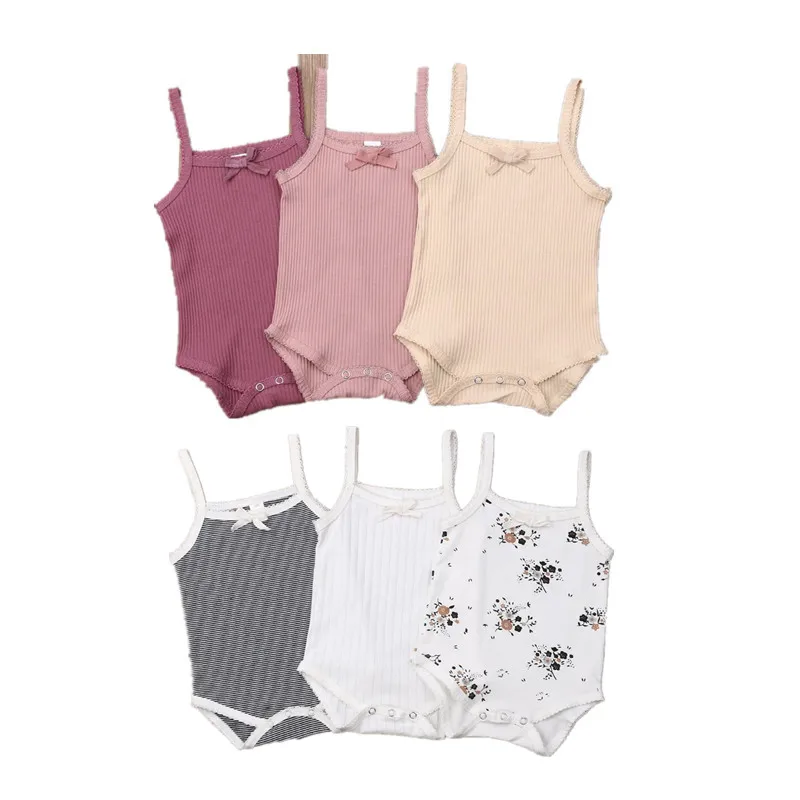 Милый Боди без рукавов с принтом для новорожденных девочек 3 шт. спортивный