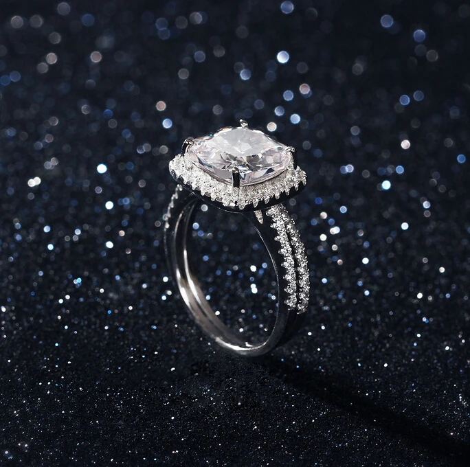Victoria Wieck Cushion-cut Women Fashion Jewelry 10kt white gold filled Clear AAA CZ Simulated stones Wedding Ring Size 5-11 | Украшения и
