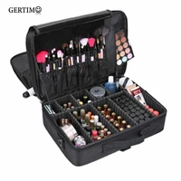 women professional large capacity make up cosmetic box case organizer bags cosmetics storage multilayer suitcase travel kits
