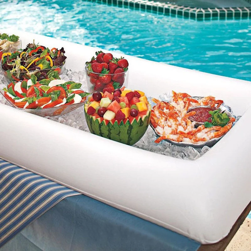 

130cm Giant American Flag Inflatable Drink HolderTray Salad Bar Cooler Buffet Swim Pool Accessory Beach Water Party Toys boia