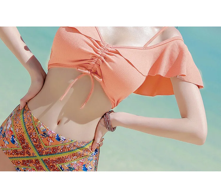 Купальный костюм для женщин с рукавами на плече покрывающий живот горячий