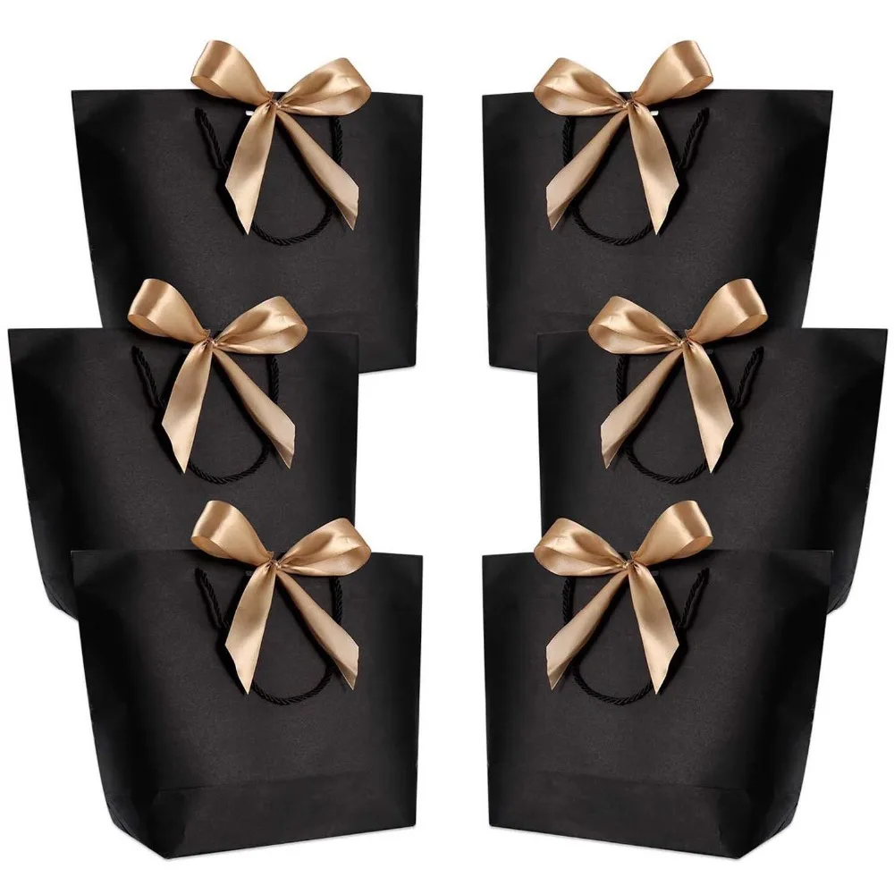 

10pcs Gift Box Packaging Gold Handle Paper Gift Bags Kraft Paper Wedding Favors for Guests Baby Shower Birthday Party Decoration