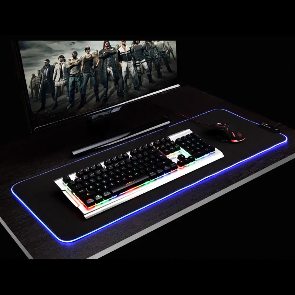 2 размера большой светодиодный RGB коврик для мыши USB Проводное освещение игровой геймер Коврик для мыши Коврик для компьютера Overwatch 2 borderland