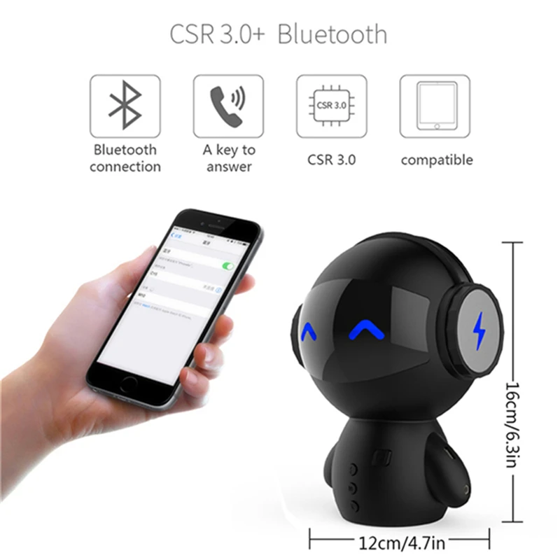 Милый altavoz Bluetooth динамик мини робот Саундбар портативный умный Бумбокс с басами