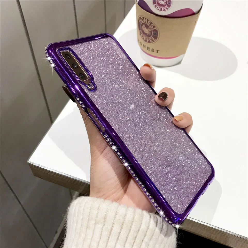 Чехол для samsung A7 2018 чехол бампер с алмазами Galaxy Note 9 S10 Lite S9 S8 A5 A6 A8 крышки iPhone XS MAX XR
