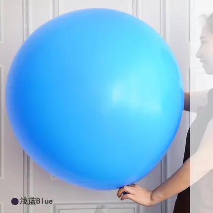 blue 12 шт./лот, круглые шары, 36 дюймов, 90 см, большие шары, латексные, для дня рождения, вечеринки, для детского душа, Свадебный декор, надувные гелиевый воздух, шары - Цвет: blue