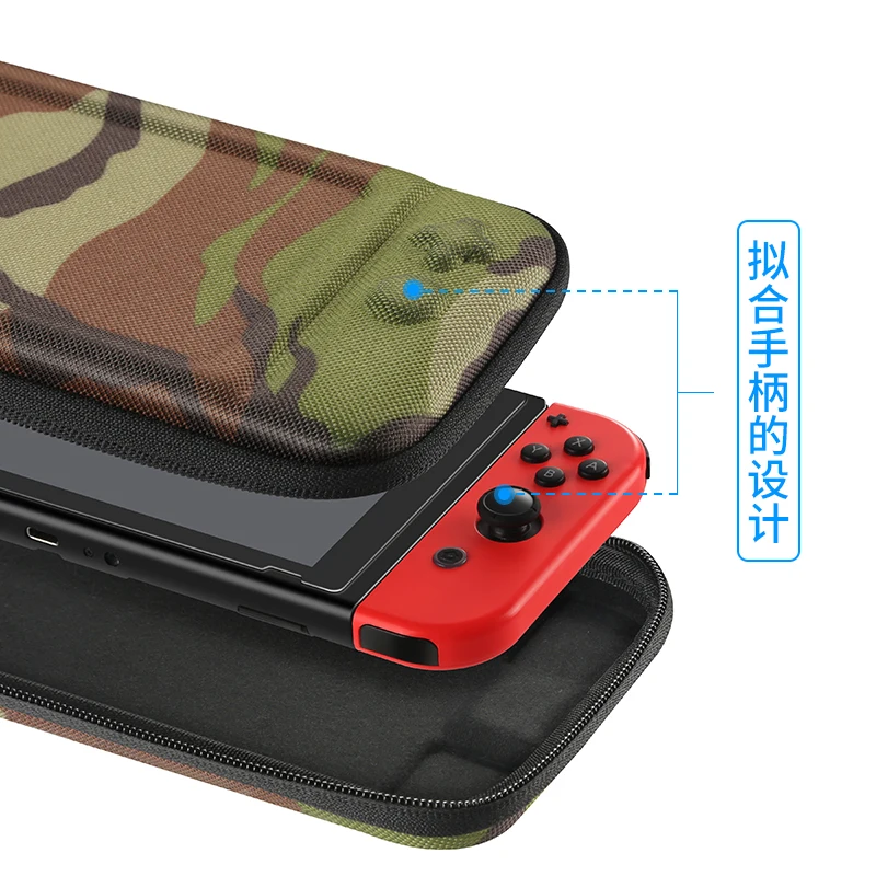 Чехол для игровой консоли жесткий камуфляжный с отделением игровых карт |