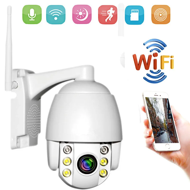 IP Камера уличная с Wi Fi и 5 кратным увеличением объектив 2 8 12 мм 1080P PTZ|Камеры
