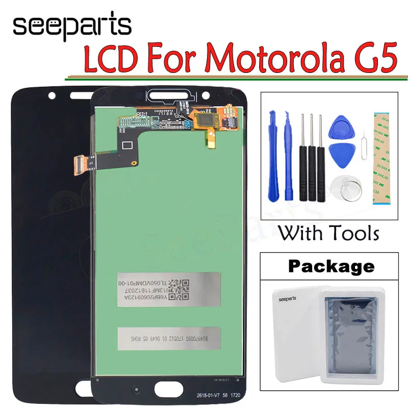 

5.0" For Motorola Moto G5 XT1672 XT1670 XT1671 Full LCD Display With Touch Screen Digitizer Assembly Replacement Screen