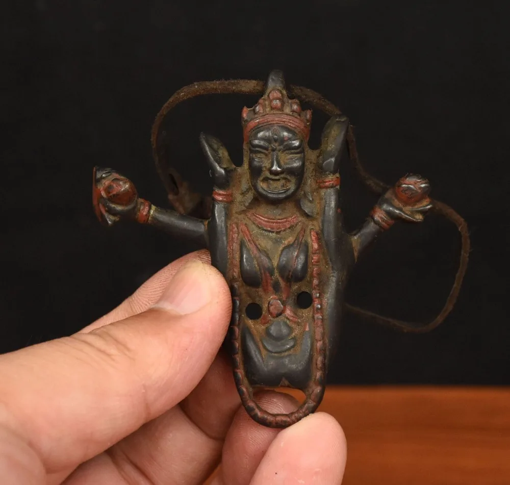 

Christmas Old Tibet Buddhism Pure Bronze Vajravarahi Phakmo Buddha Statue Amulet Pendant Halloween