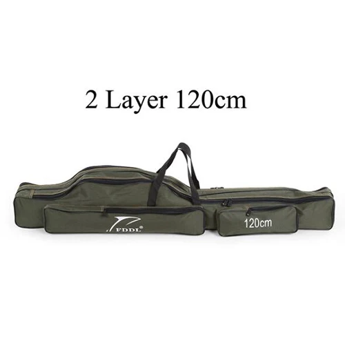 2 Layer 120cm Green Портативный Многофункциональный Рыбалка сумка Холст 110/120/130/150 см Удочка Слои - Цвет: 2 Layer 120cm Green