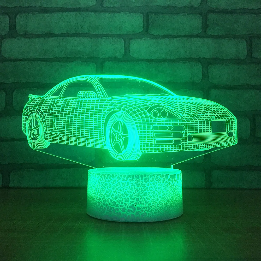 Креативная Автомобильная акриловая 3d настольная лампа светодиодная атмосферная