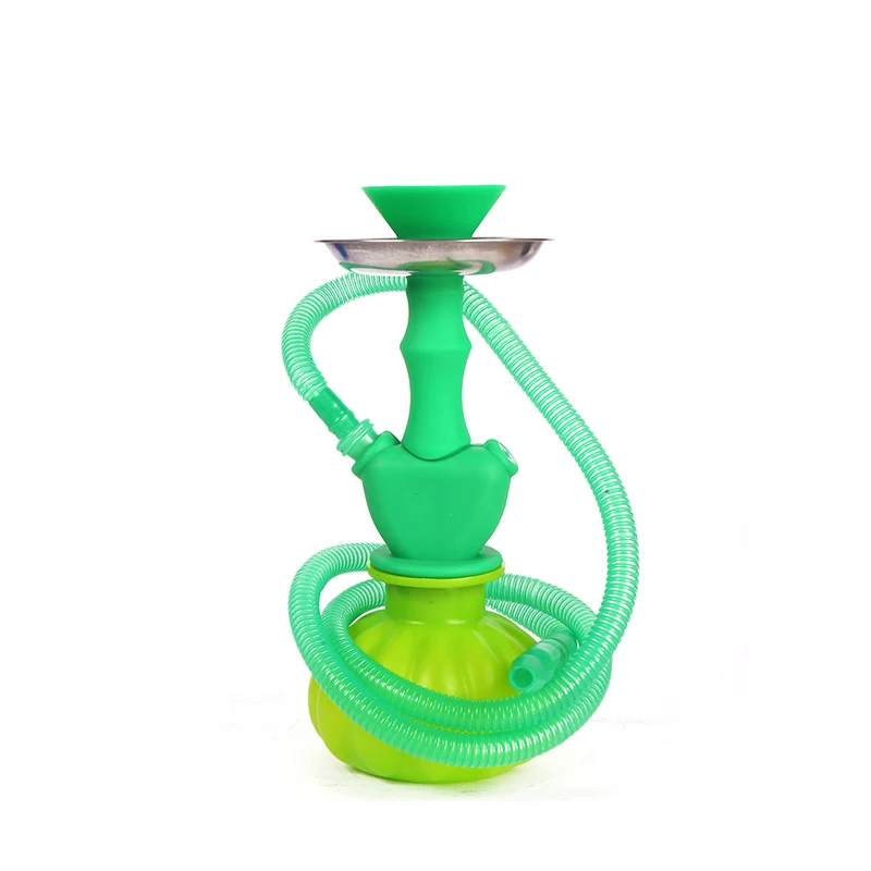 GN silicone plastic Небьющийся силиконовый пластиковый тыквенный кальян небольшой высоты 9," кальян наргилех курительная трубка Портативный наргиле табак наргила - Цвет: GN silicone plastic