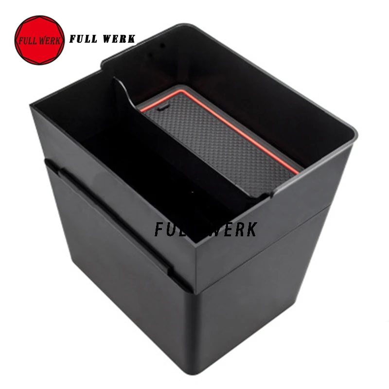 

1pc ABS Car Styling Double Layer Storage Box Garbage Box Console Case Container for Tesla Model 3 Interior Accessories