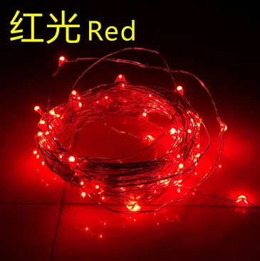 Red-5Meter-50led 5 метров 50Led гирлянды USB декоративные огни медный провод гирлянды мигающие огни Праздничные огни со звездами спальня с переключателем диод - Цвет: Red-5Meter-50led