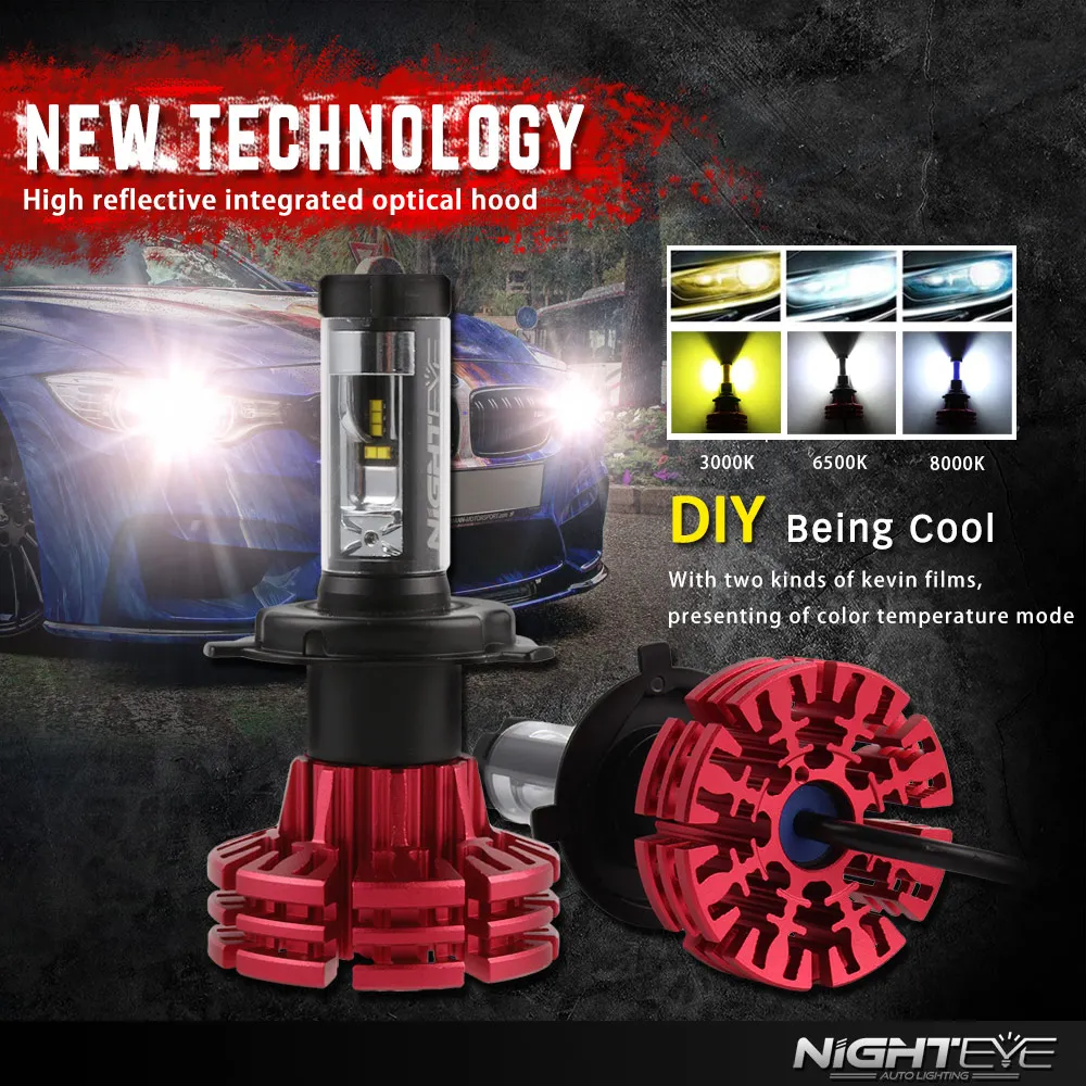 Автомобильная фара NIGHTEYE 2 шт. 9005 HB3 9006 HB4 H11 H4 H7 Led H1 60 Вт 10000LM автомобильная лампа все
