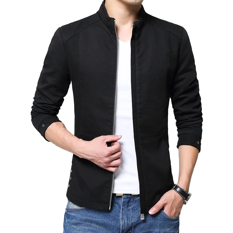 2019 Spring Men's Casual Stand Collar Cotton Jackets Coat Men Fashion Business Classic Style Brand New Jacket Coats | Мужская одежда