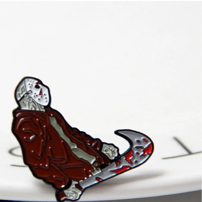 Брошь Friday the 13th Jason Voorhees эмалированные булавки и броши булавка на лацкане рюкзак