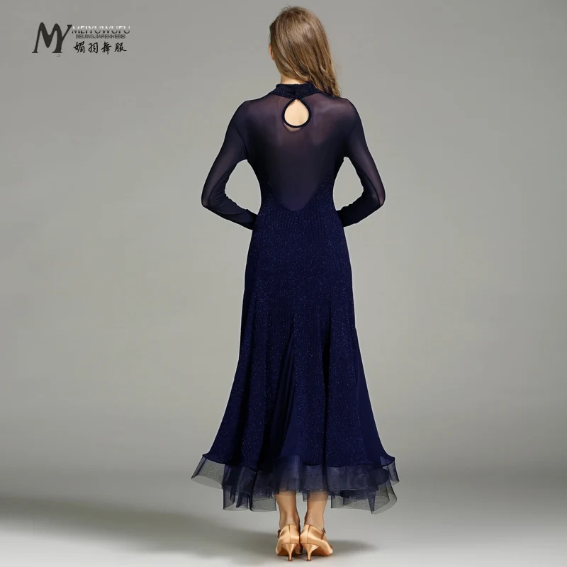 Бальное платье для танцев женская простая тренировка длинный рукав сценическая