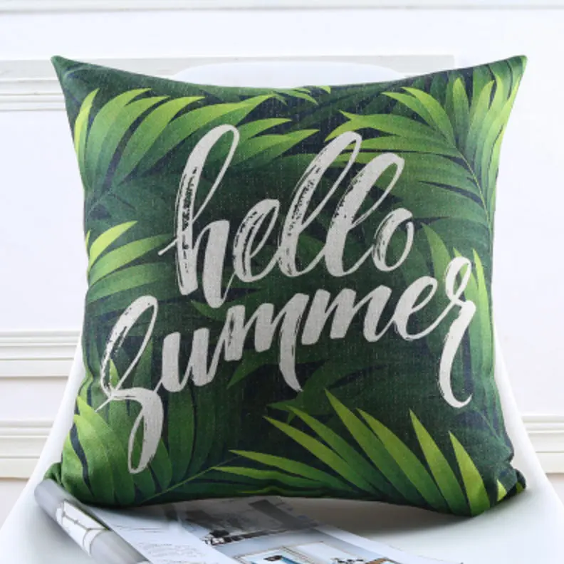 Бесплатная доставка! Подушка квадратной формы с зелеными растениями в