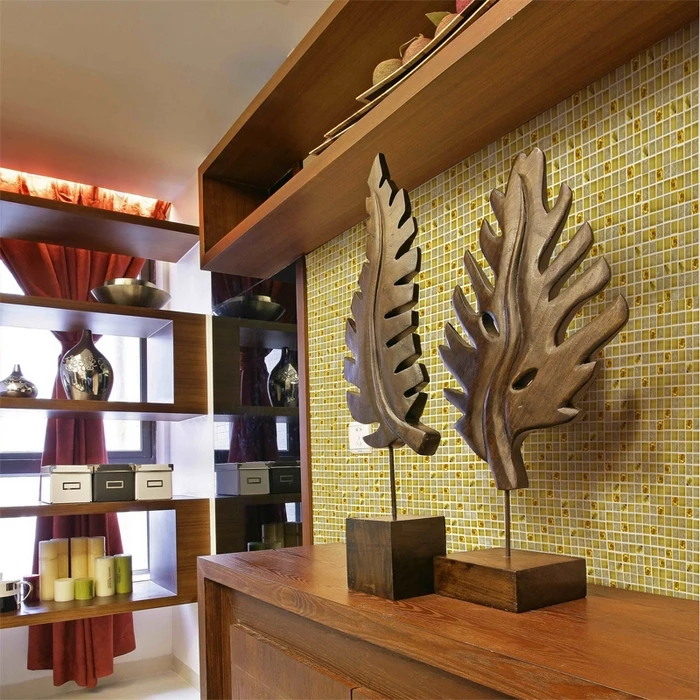 Мозаичная плитка из хрустального стекла золотого цвета напольная для ванной